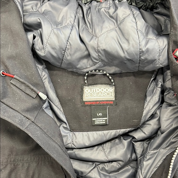 Outdoor Research Black Performance Jacket with Red Accents - Picture 2 of 5